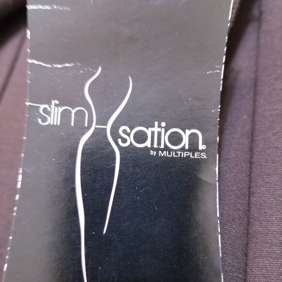 NWT's-Slim Sation by Multiples Brown Pull On Tummy Slimming Stretch Pants Sz 10 - Picture 4 of 7